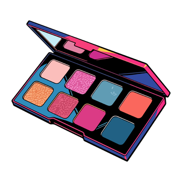 时尚彩妆眼影盘插画设计素材