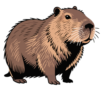 卡通风格海狸插画