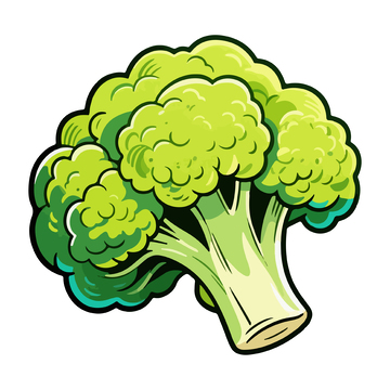 卡通绿色西兰花蔬菜插画素材