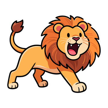卡通狮子矢量插画素材