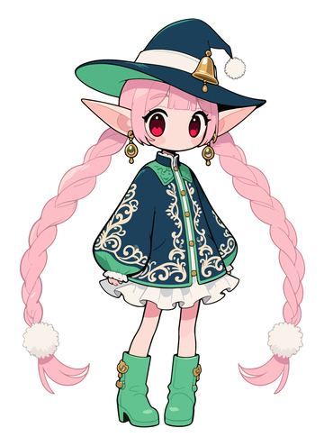 动漫风格小女巫插画设计元素