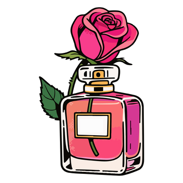 玫瑰香水插画设计素材