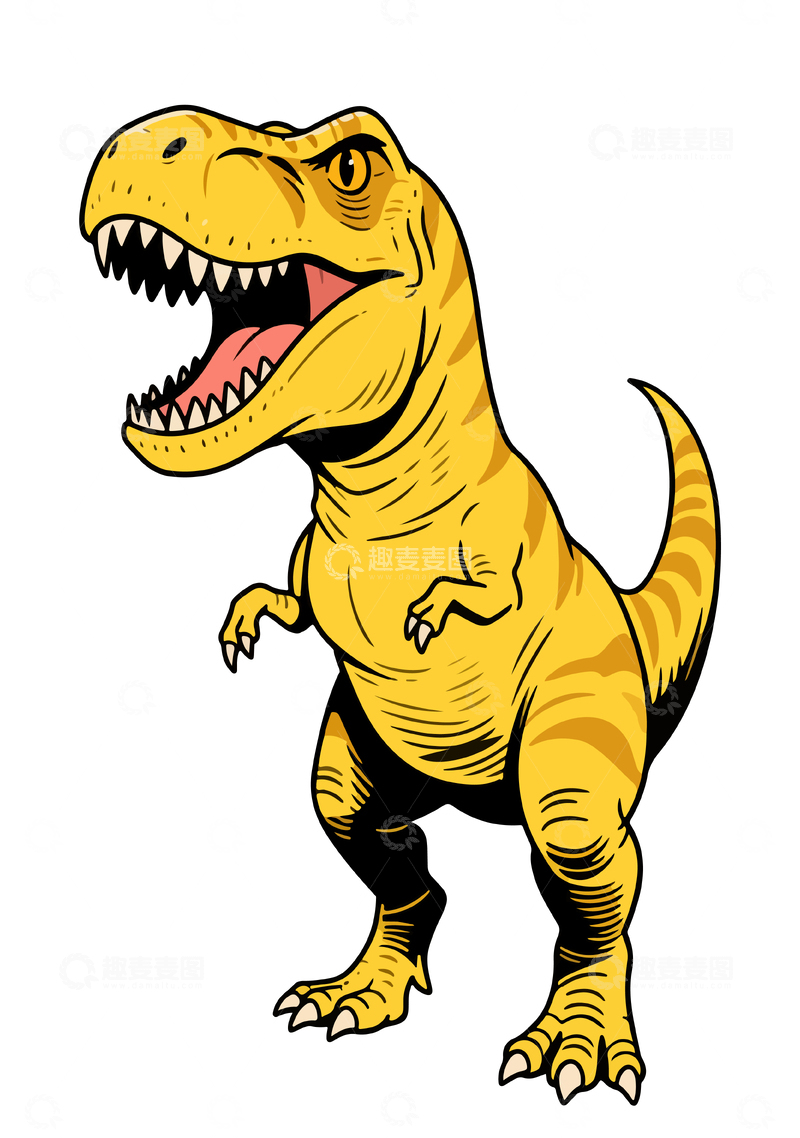 源文件下载【趣麦麦图】-卡通暴龙插画素材