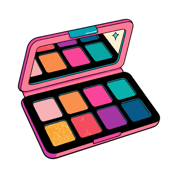 彩色眼影盘卡通插画