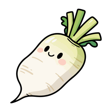 卡通可爱白萝卜插画