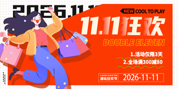 双11狂欢购物促销海报