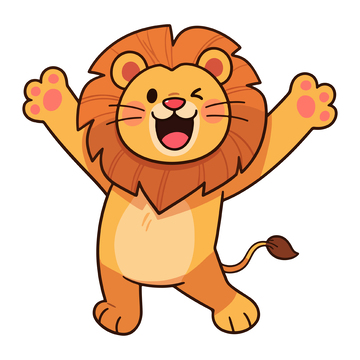 卡通狮子开心插图