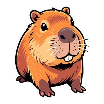 卡通风格可爱豚鼠插画