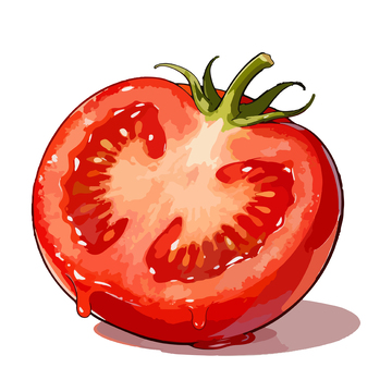 鲜艳番茄插画设计素材