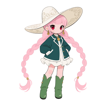 可爱动漫风格女孩插画