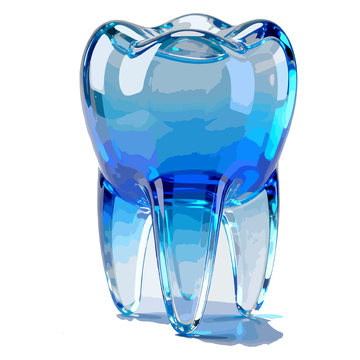蓝色玻璃牙齿造型设计