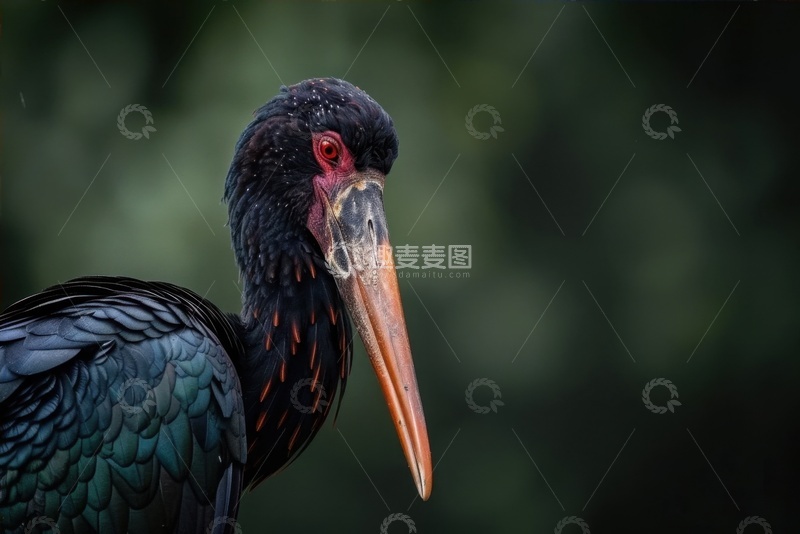高清大图下载【趣麦麦图】-黑色的一只飞鸟特写摄影