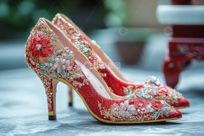 高清大图下载【趣麦麦图】一双绣花鞋摄影