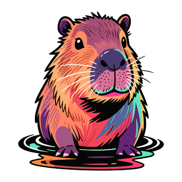 卡通风格豚鼠插画设计