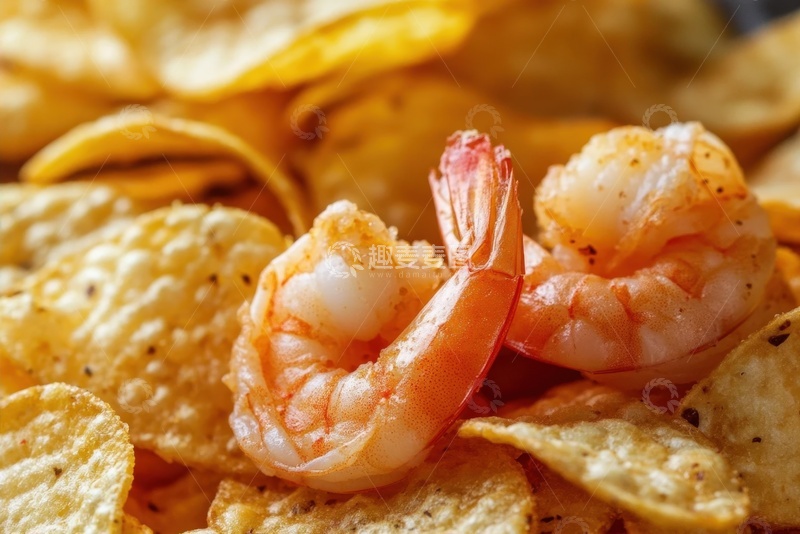 高清大图下载【趣麦麦图】虾仁和虾片零食美食