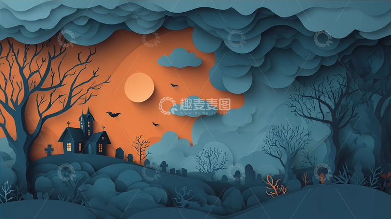 高清大图下载【趣麦麦图】黑暗森林中的鬼魂传说