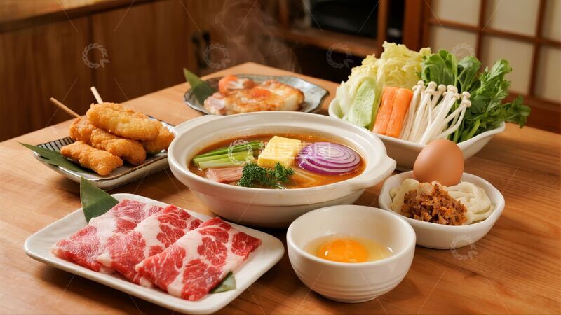 高清大图下载【趣麦麦图】日式风格火锅美食菜肴食材商业照片