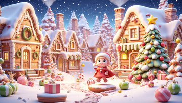 冬季圣诞糖果王国圣诞微观景象