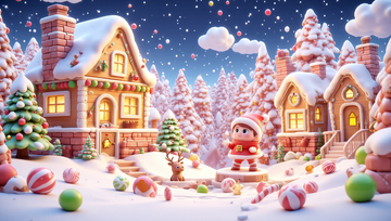 圣诞糖果王国冬季圣诞微观景象