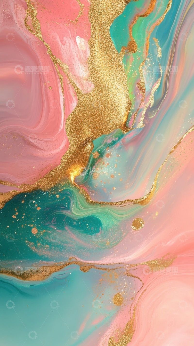 高清大图下载【趣麦麦图】金粉色的流光背景