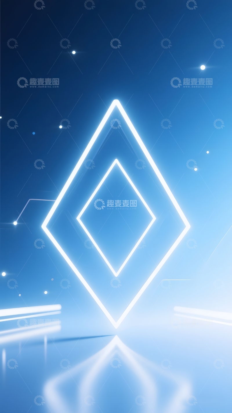 高清大图下载【趣麦麦图】三角形蓝色几何科技背景