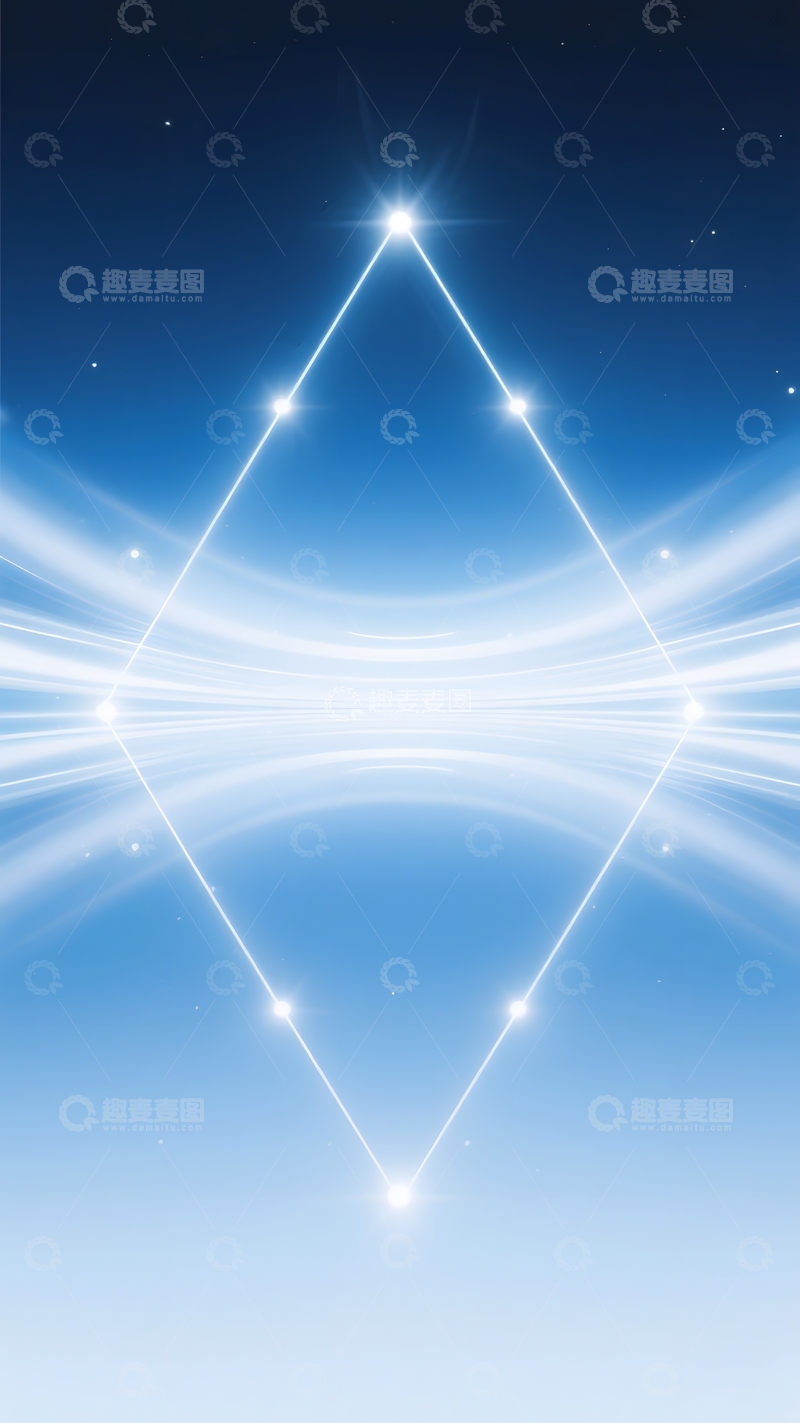 高清大图下载【趣麦麦图】蓝色三角几何科技背景