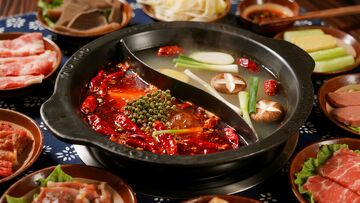 中式风格火锅美食场景食材商业照片