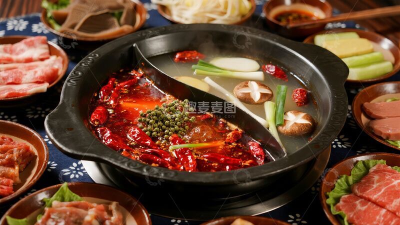 高清大图下载【趣麦麦图】中式风格火锅美食场景食材商业照片
