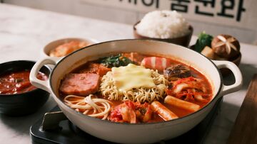 韩式风格美食火锅场景商业照片