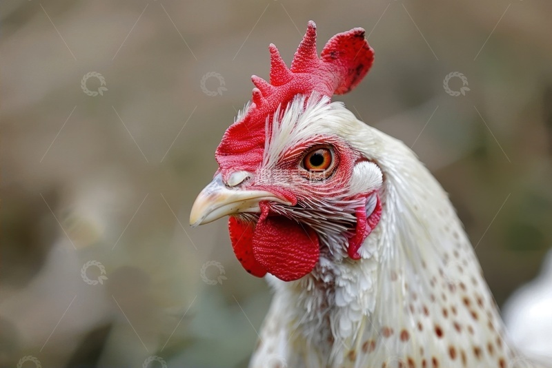 高清大图下载【趣麦麦图】一只白色的家鸡