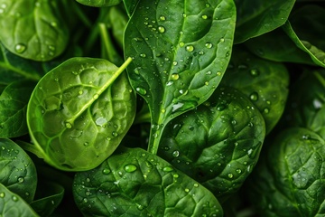 沾满露水的绿色蔬菜