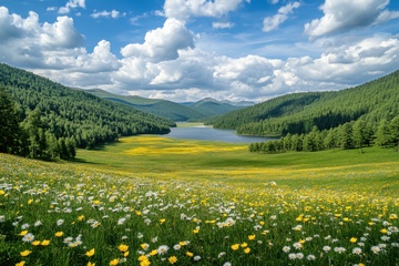 绿色的一片大草原自然风景