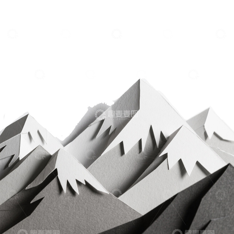 高清大图下载【趣麦麦图】-山脉山峰剪纸风免抠元素