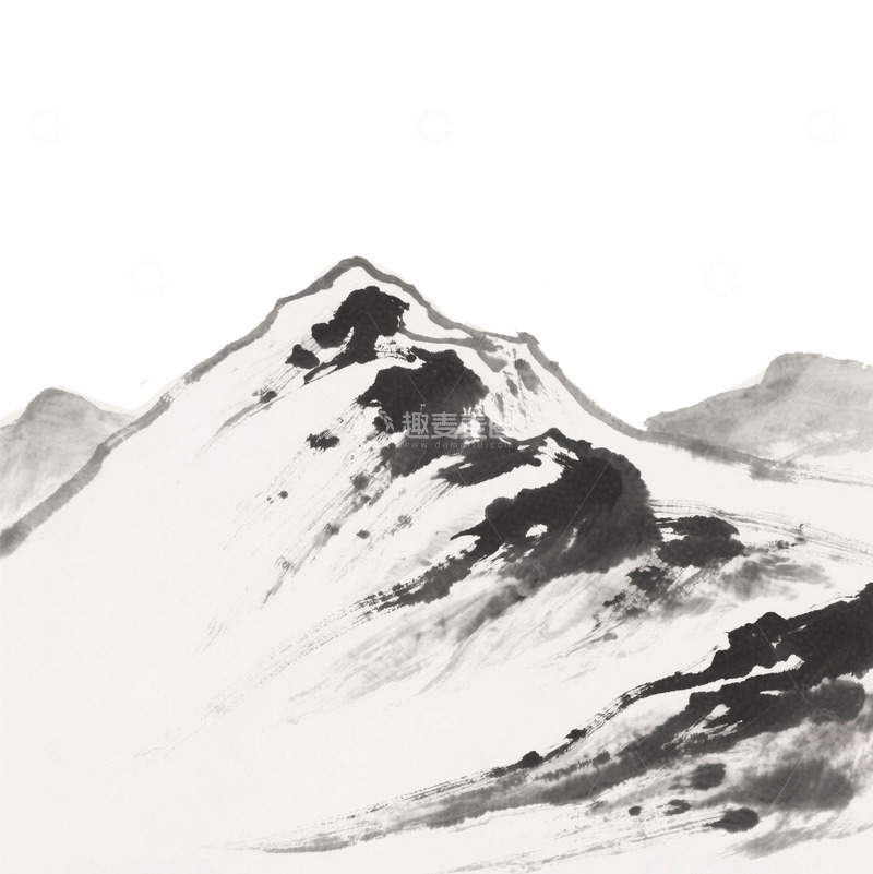 高清大图下载【趣麦麦图】山脉山峰水墨风免抠元素