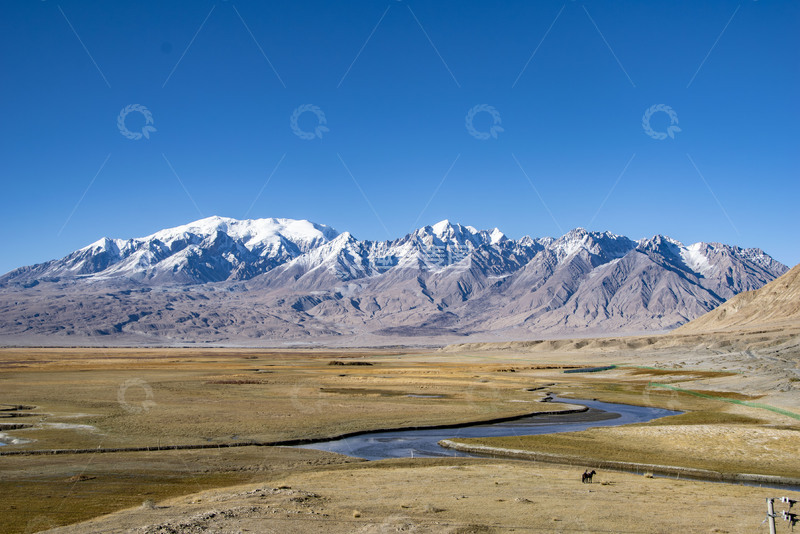 高清大图下载【趣麦麦图】南疆的雪山青草