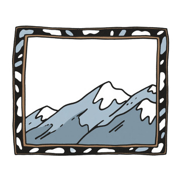 山脉山峰边框免抠元素