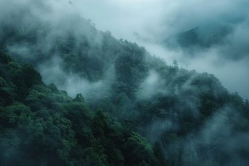 森林云雾自然风景