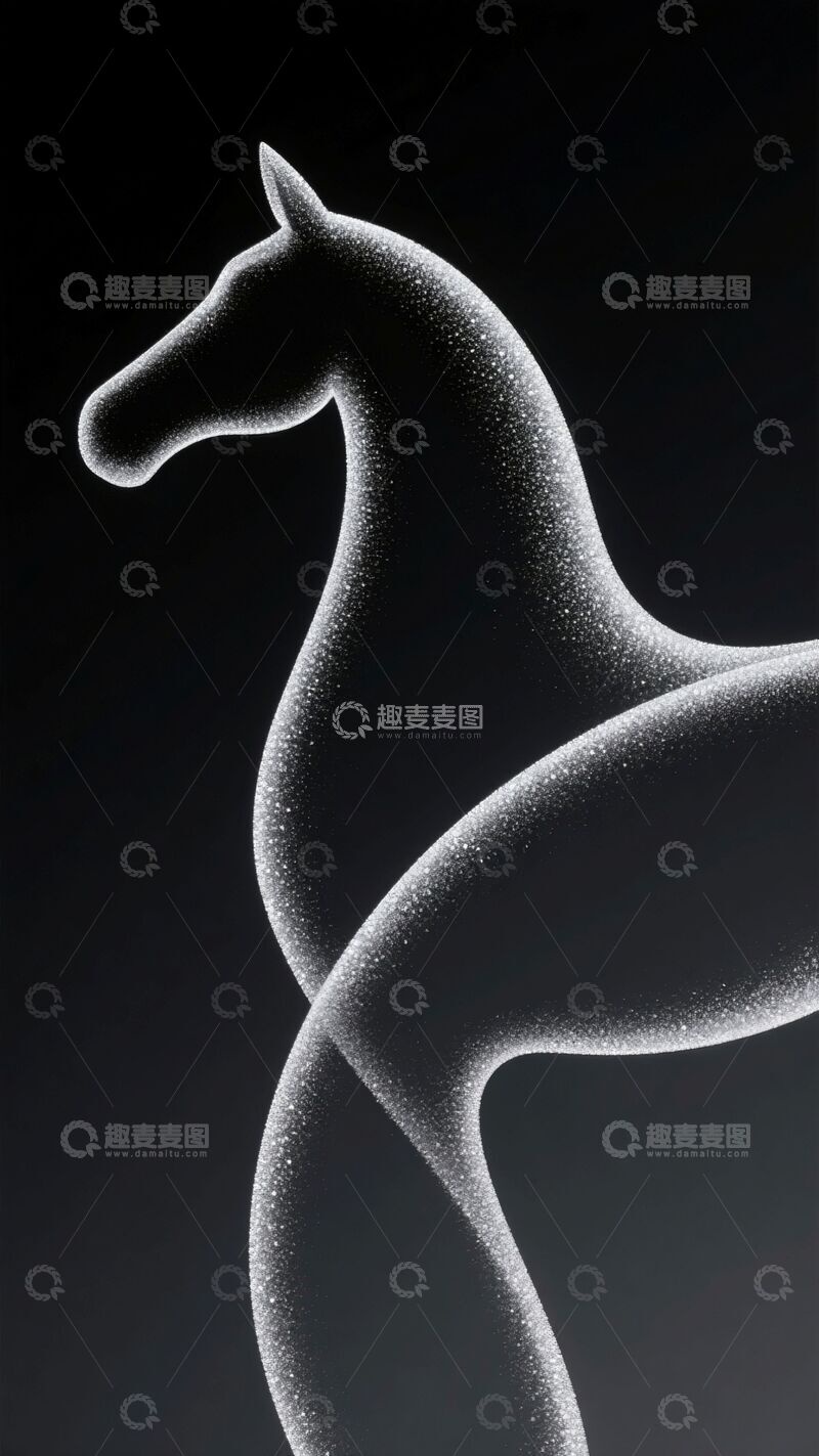 高清大图下载【趣麦麦图】简约线条马年商业大气海报