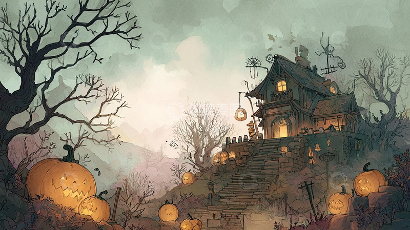 高清大图下载【趣麦麦图】阴森古堡鬼魂传说