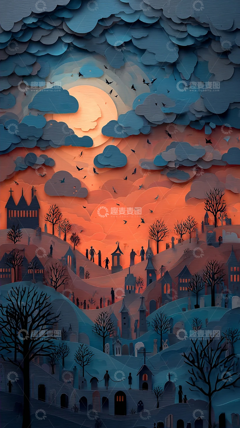 高清大图下载【趣麦麦图】梦幻夜色中的童话城堡