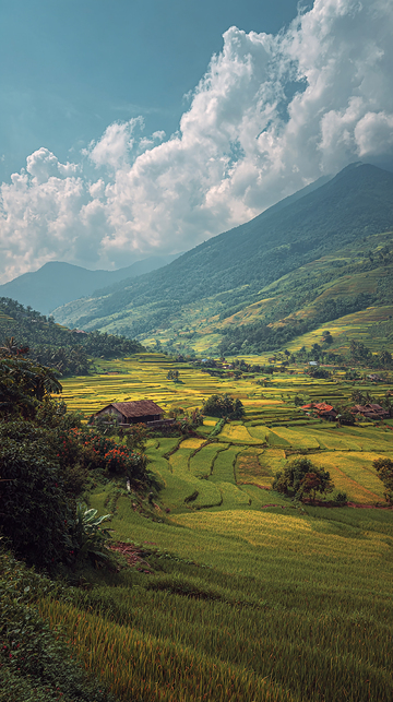 田园风光山水画卷