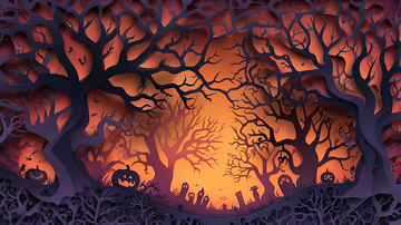 幽暗南瓜灯怪异场景