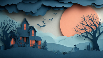 落日余晖的荒野墓地