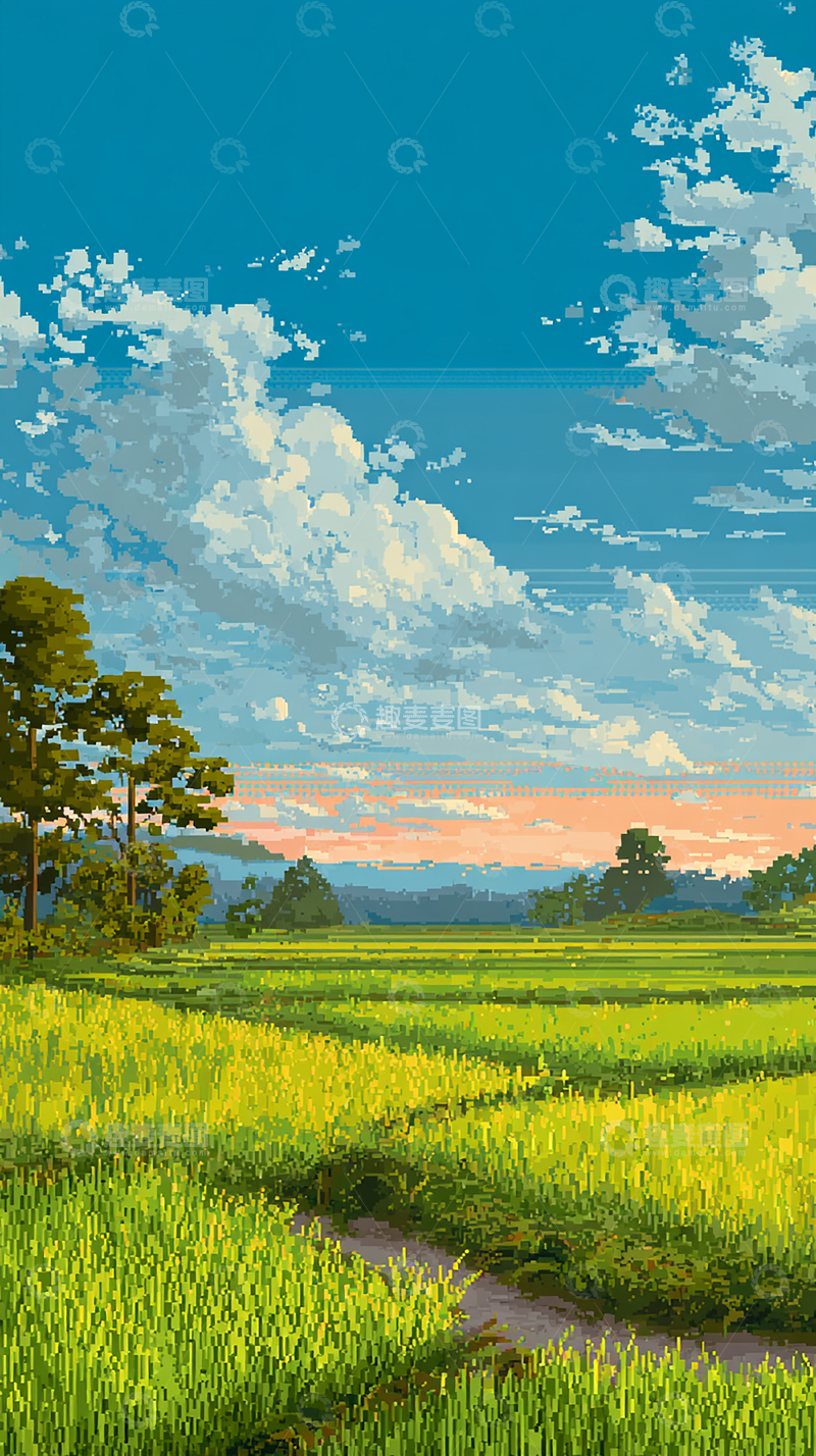 高清大图下载【趣麦麦图】幻想未来像素世界