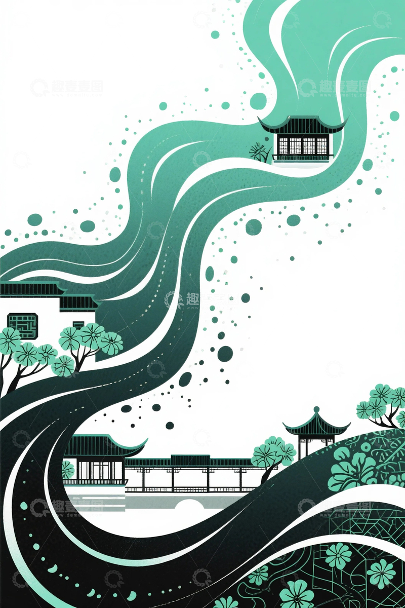 高清大图下载【趣麦麦图】水墨画山水画艺术背景9