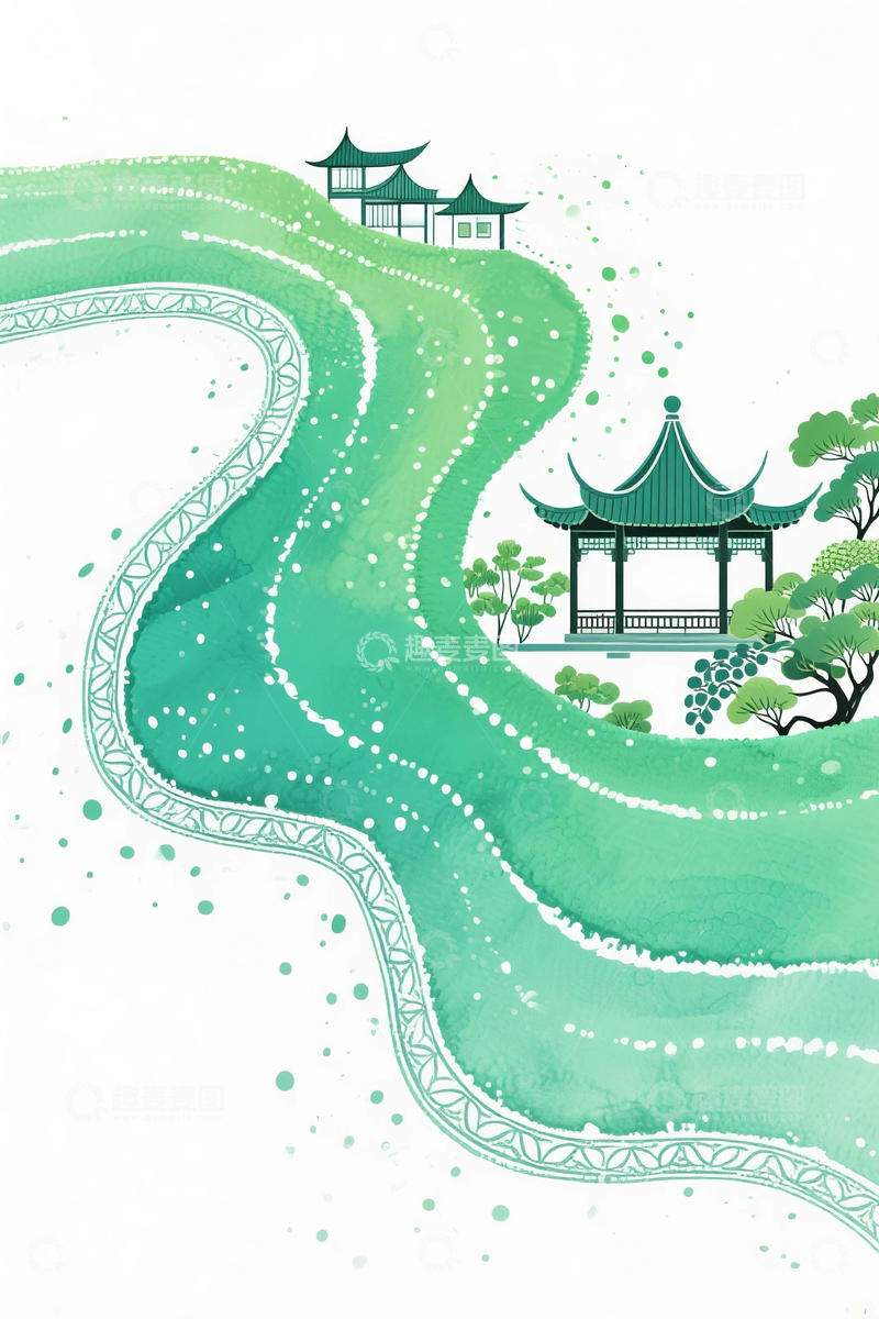 高清大图下载【趣麦麦图】中国风水墨山水画1