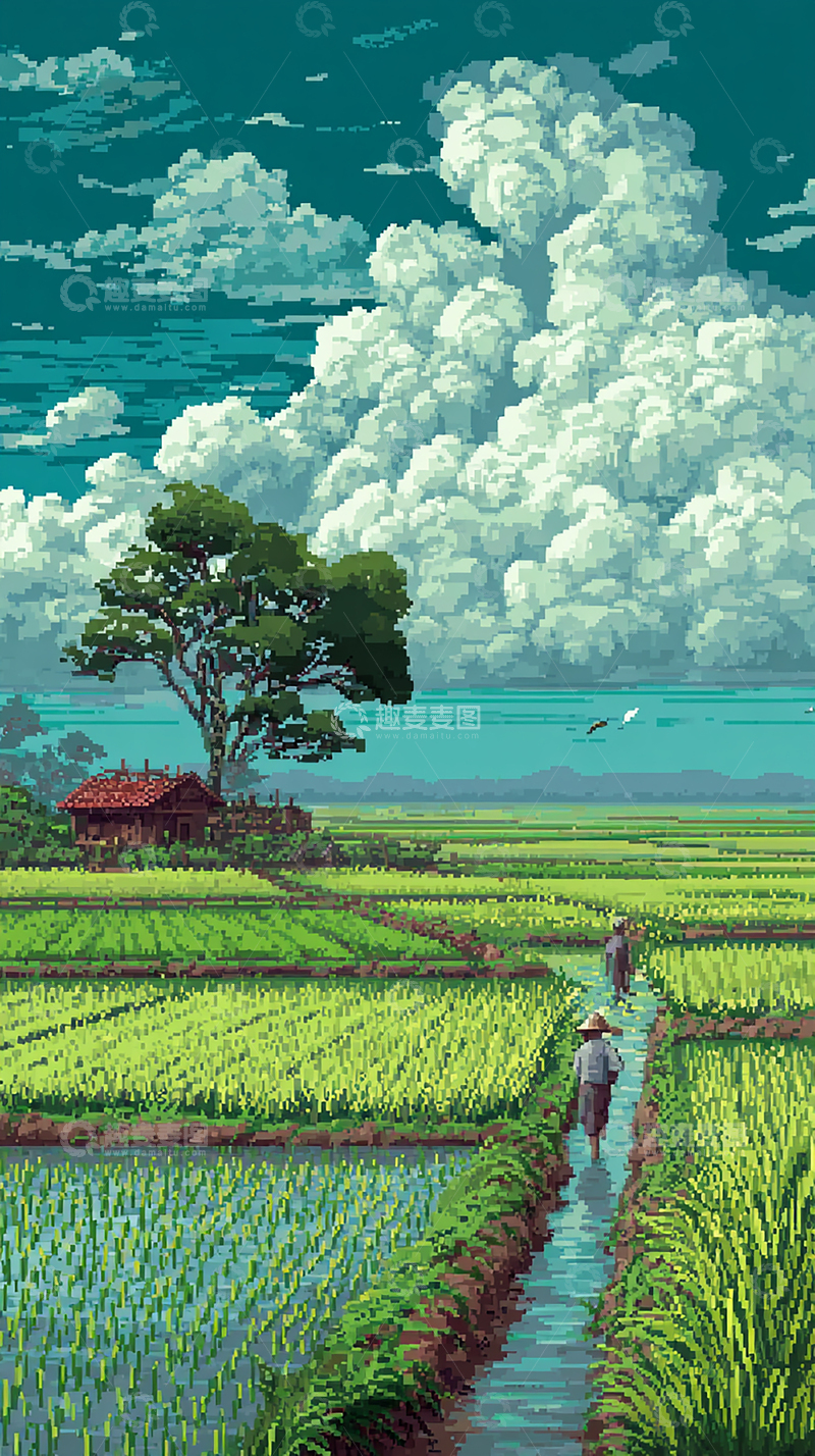 高清大图下载【趣麦麦图】绿色田野画卷