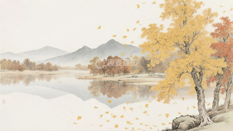 高清大图下载【趣麦麦图】中国风金秋背景14