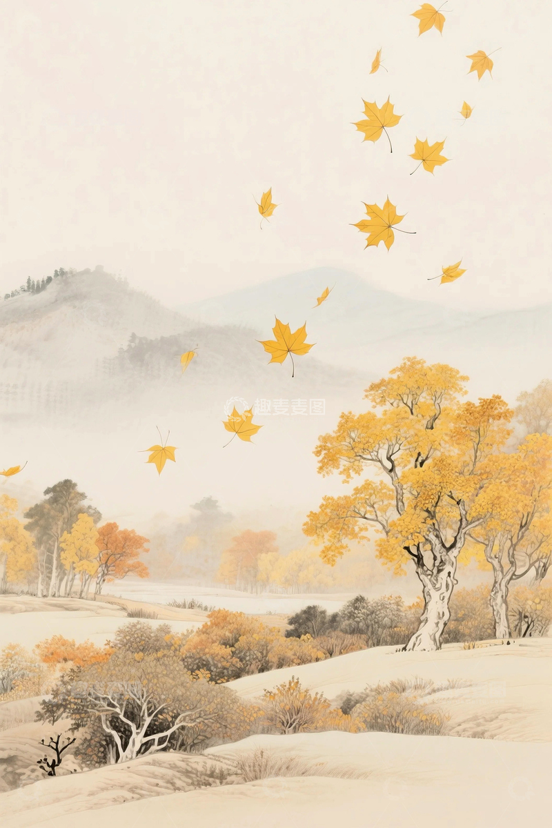 高清大图下载【趣麦麦图】中国风金秋背景17