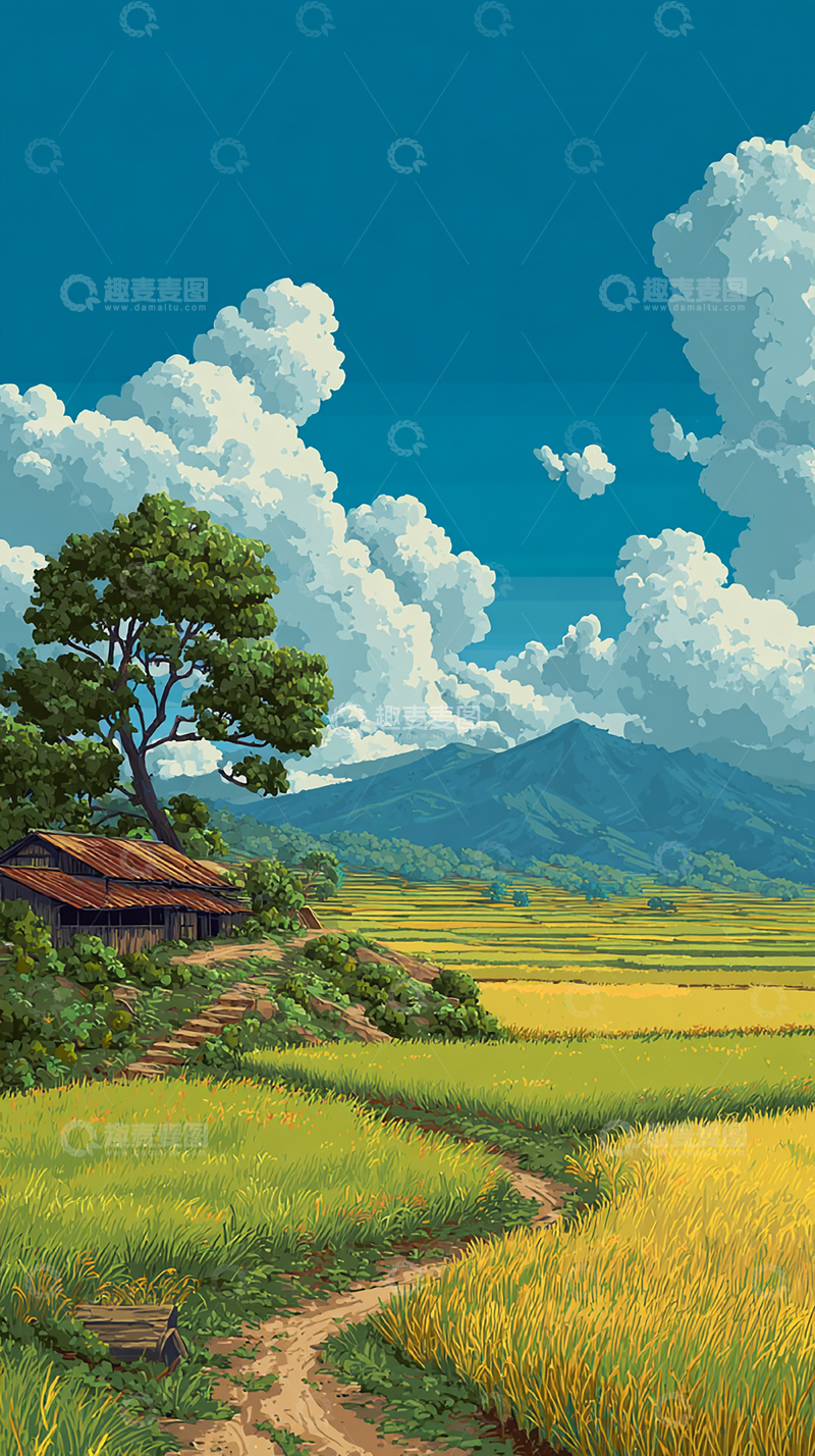 高清大图下载【趣麦麦图】青山绿水的宁静景致